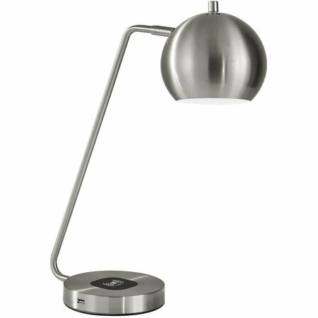 Homeroots Brushed Steel Metal Charge Table Lamp6.5 x 16.5 x 18 in. to 20.5 in. 372746